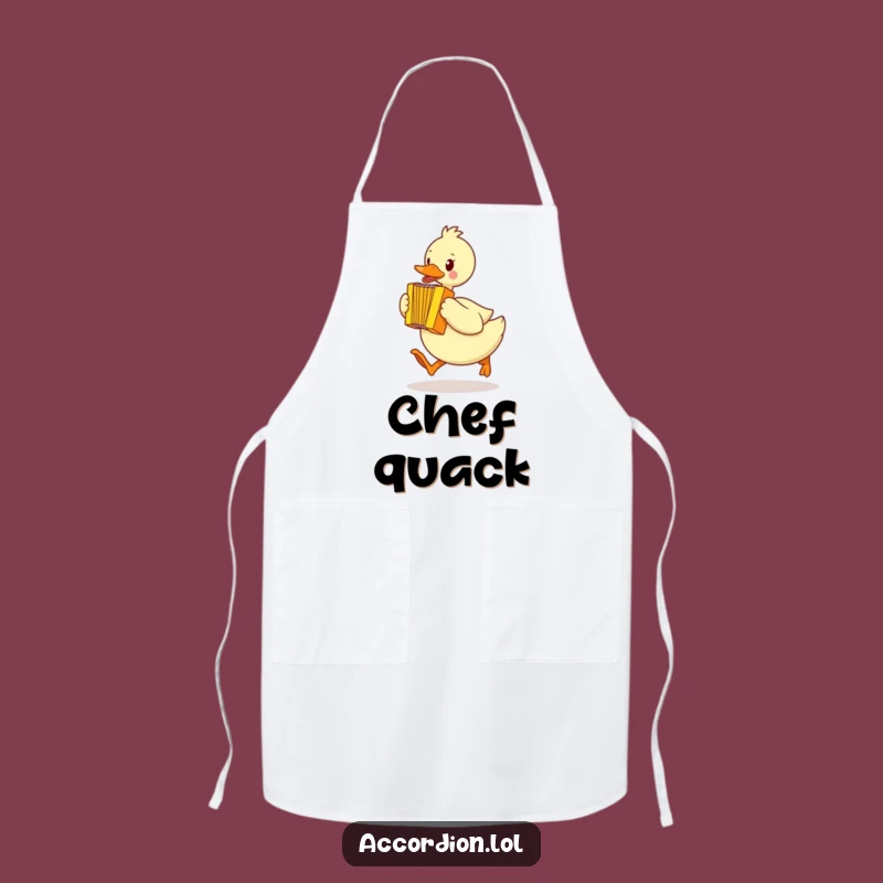 Funny Duck Accordion Apron: Waddling Chef Duck, Humorous Kitchen Accessory