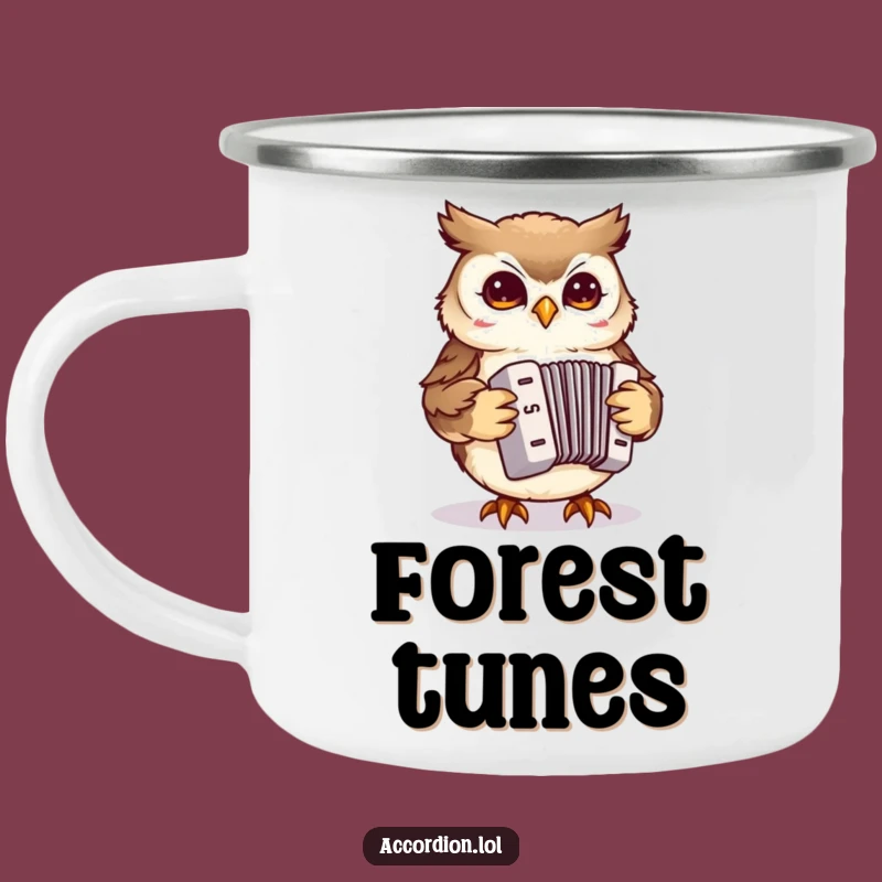 Funny Owl Accordion Camping Mug: Nocturnal Tunes for the Trail