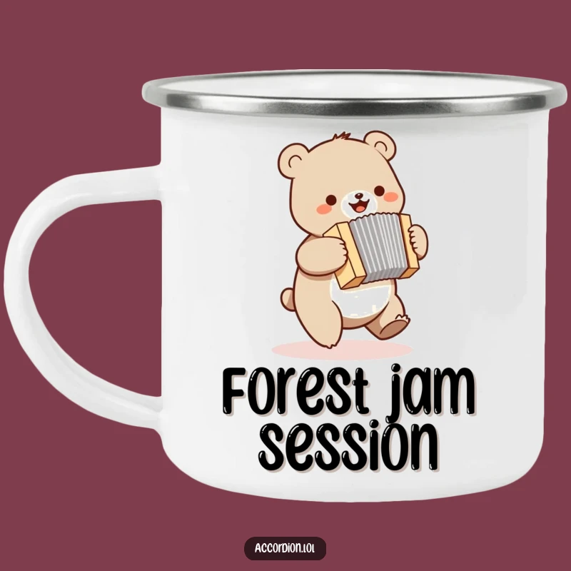 Funny Bear Accordion Camping Mug: Bouncing Outfitter, Outdoor Humorous Gift