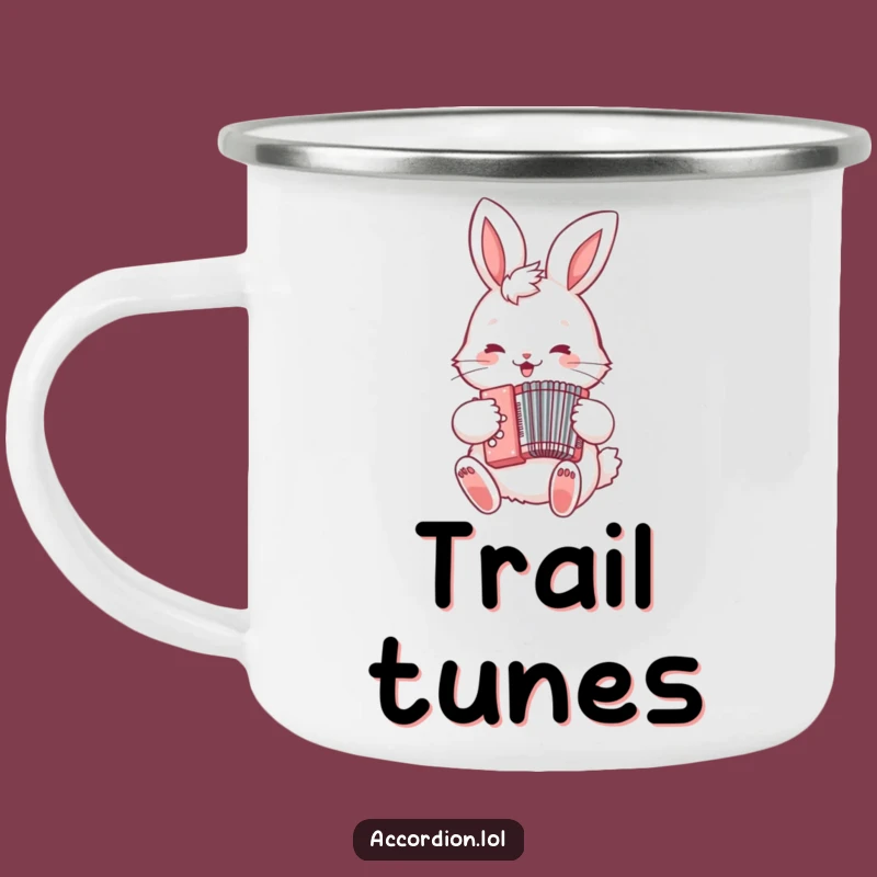 Funny Bunny Accordion Camping Mug: Adventure with Musical Cheer