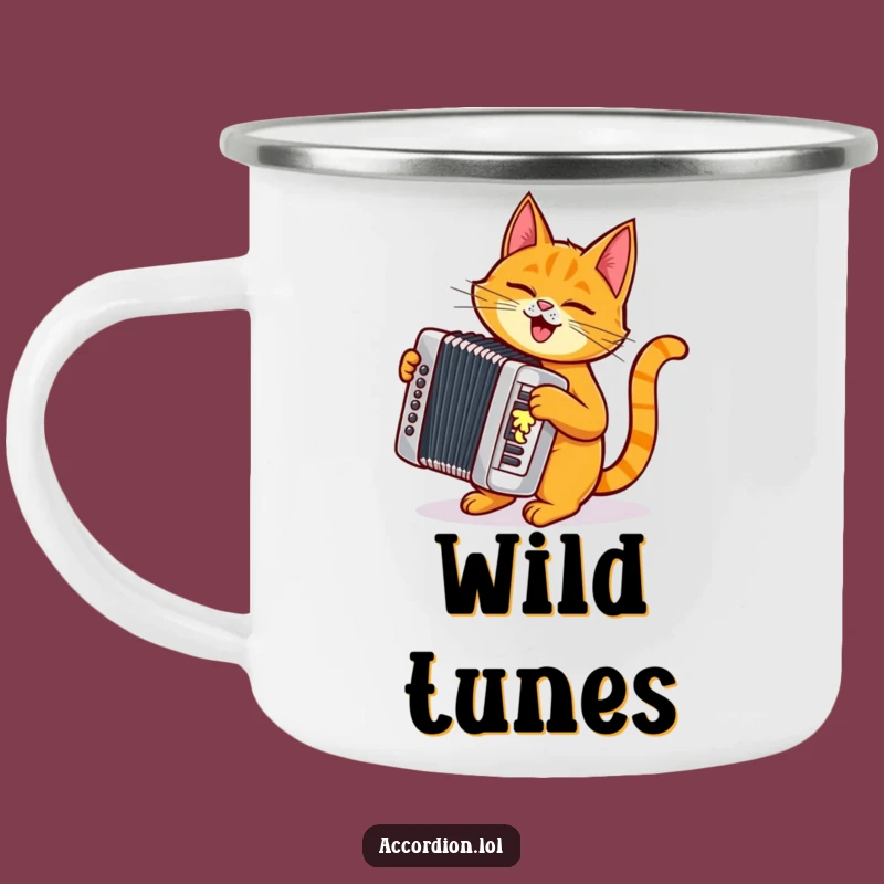 Funny Cat Accordion Camping Mug: Your Cool Companion for Outdoor Adventures