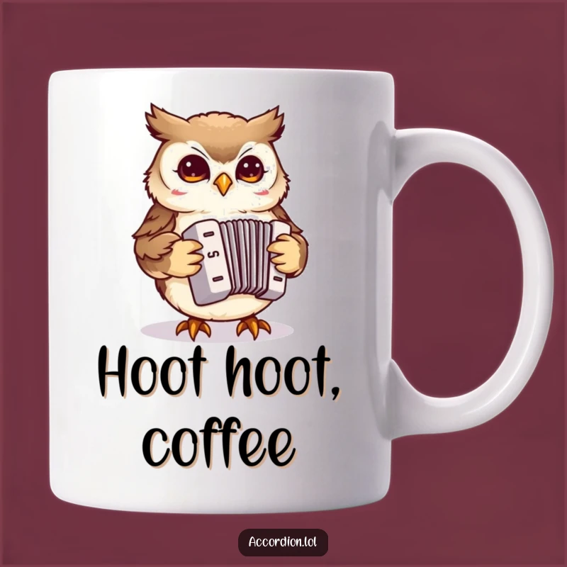 Funny Owl Accordion Mug: Hooting with Delight for Music Lovers