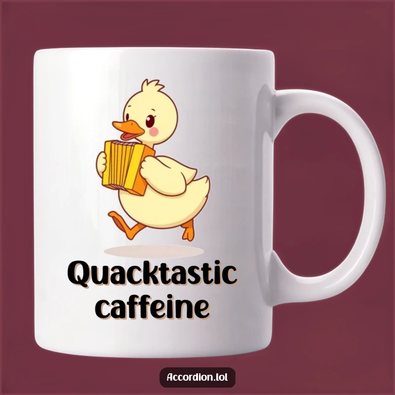 Funny Duck Accordion Mug: Waddling Musician's Delight, Quacking Humorous Gift