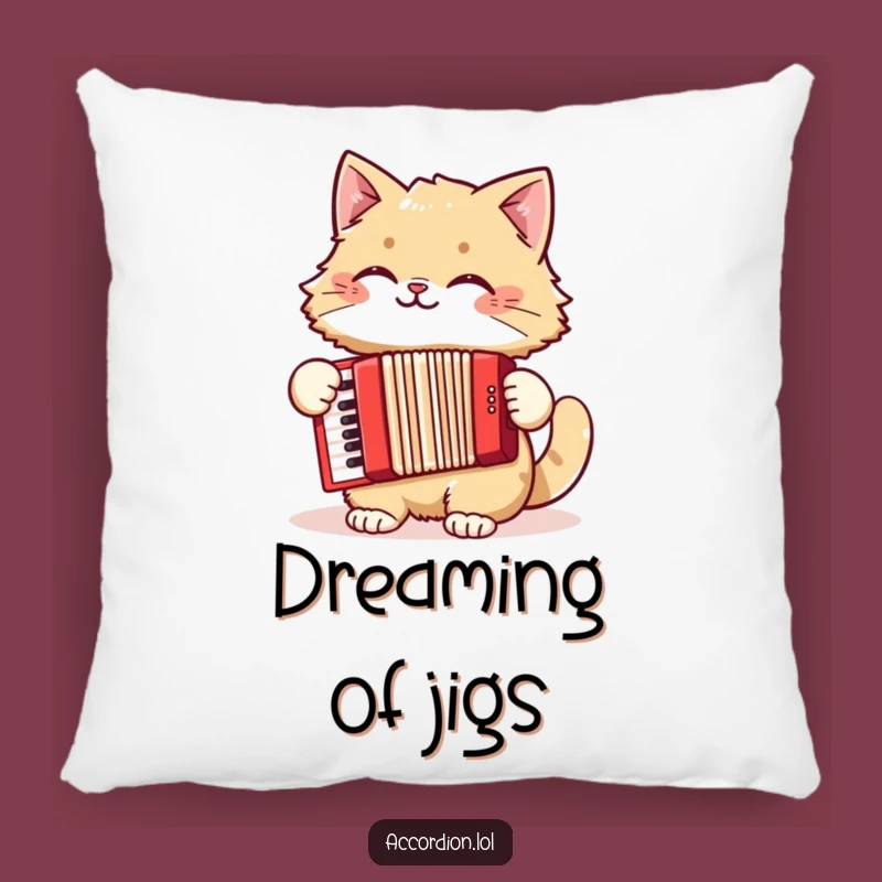 Funny Cat Accordion Pillow: Cozy Feline Music Accent, Plush Humorous Decor