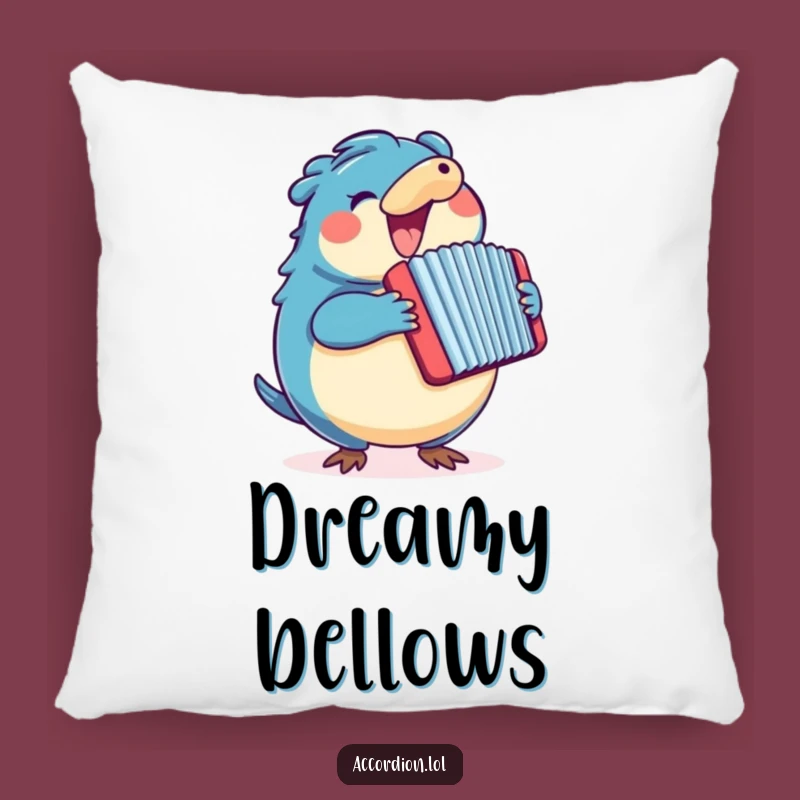 Funny Platypus Accordion Pillow: Cozy Up with a Musical Blue Platypus
