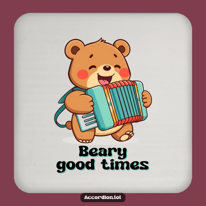 Funny Bear Accordion Coaster: Protect Your Table with Musical Charm