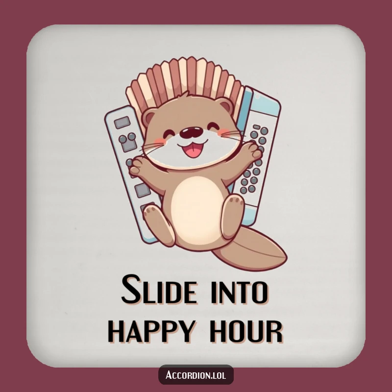 Funny Otter Accordion Coaster: Protect Surfaces with Aquatic Music