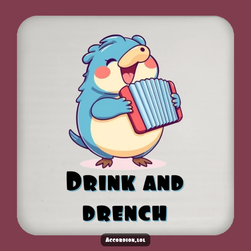 Funny Platypus Accordion Drink Coaster: Protect Surfaces with a Musical Blue Platypus