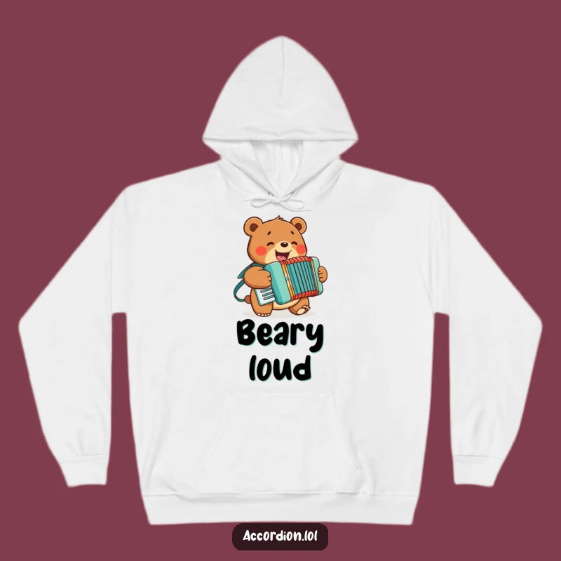 Cozy Funny Bear Accordion Hoodie: Warm Hugs and Happy Harmonies