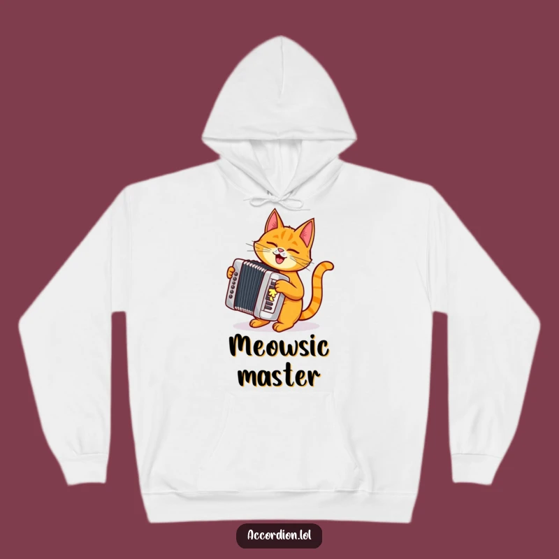 Funny Cat Accordion Hoodie: Stay Cozy with a Mischievous Orange Cat