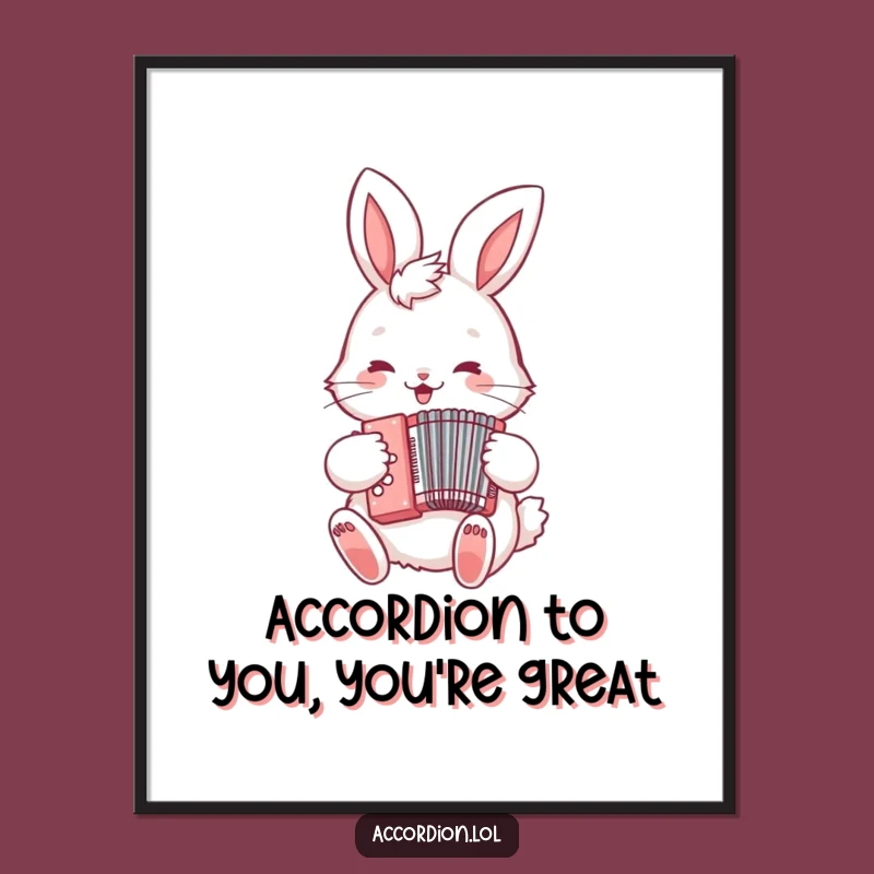 Free Printable Bunny Accordion Wall Art - Funny Music Downloadable Decor!