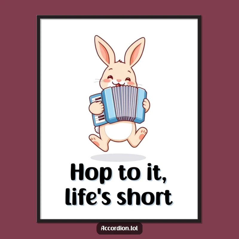 Free Printable Wall Art: Bunny Accordion Player Downloadable Decor