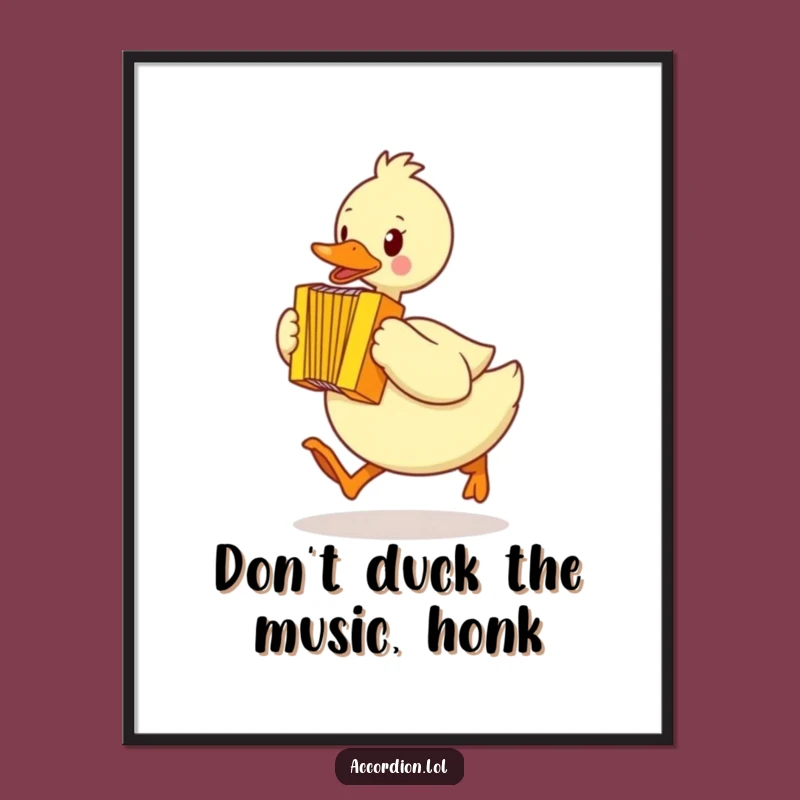 Free Printable Wall Art: Duck Accordion Player Downloadable Decor