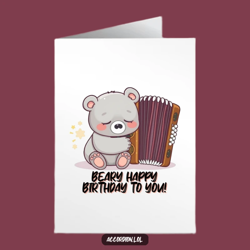 Free Printable Birthday Card: Sleepy Bear Accordion, Humorous Downloadable DIY Funny Gift
