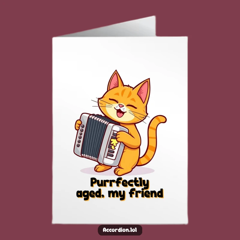 Free Printable Birthday Card: Cat Accordion, Humorous Downloadable DIY Funny Gift