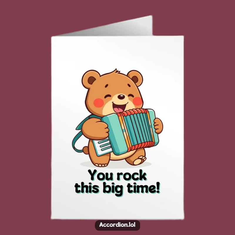 Free Printable Bear Accordion Congrats Card - Big Smiles Downloadable Greeting!