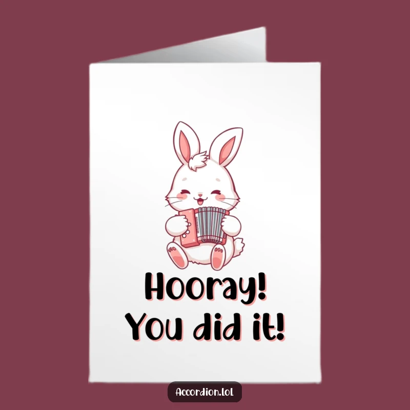 Free Printable Bunny Accordion Congratulations Card - Musical Humor Downloadable Greeting!