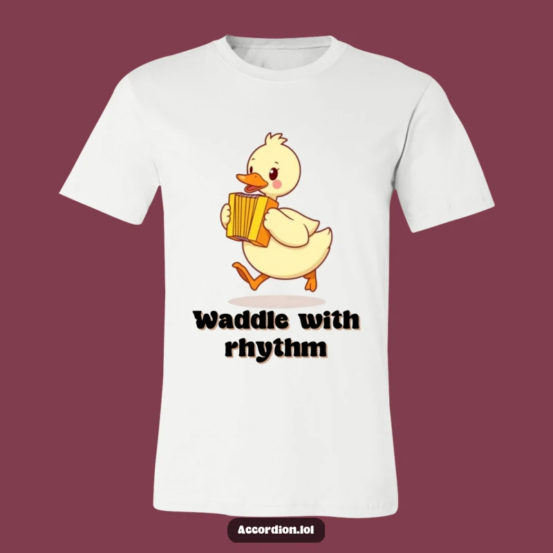 Funny Duck Accordion T-Shirt: Waddling Maestro Tee, Perfectly Humorous Outfit