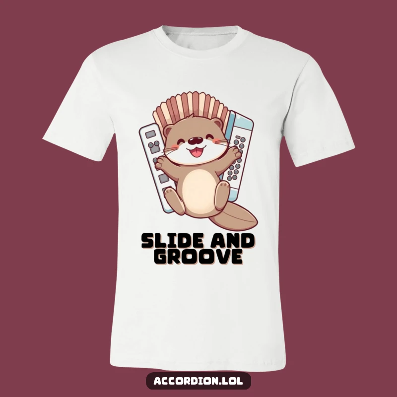 Funny Otter Accordion T-Shirt: Ride the Music Wave in Style