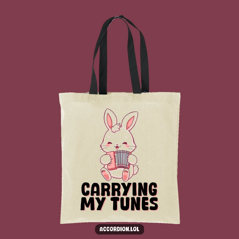 Funny Bunny Accordion Tote Bag: Carry Your Tunes in Style