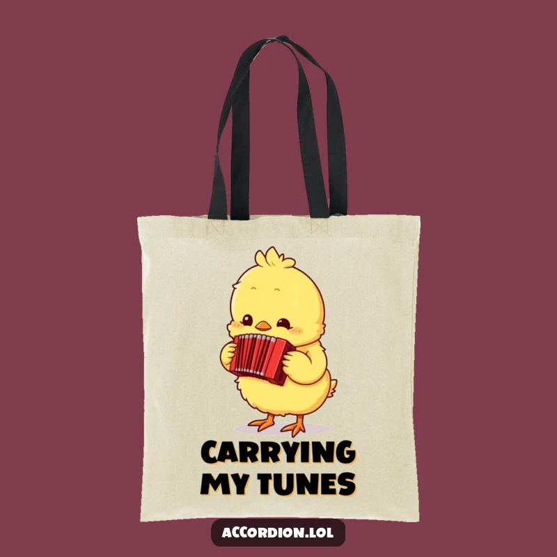 Funny Chick Accordion Tote Bag: Carry Your Essentials with a Happy Musician Chick