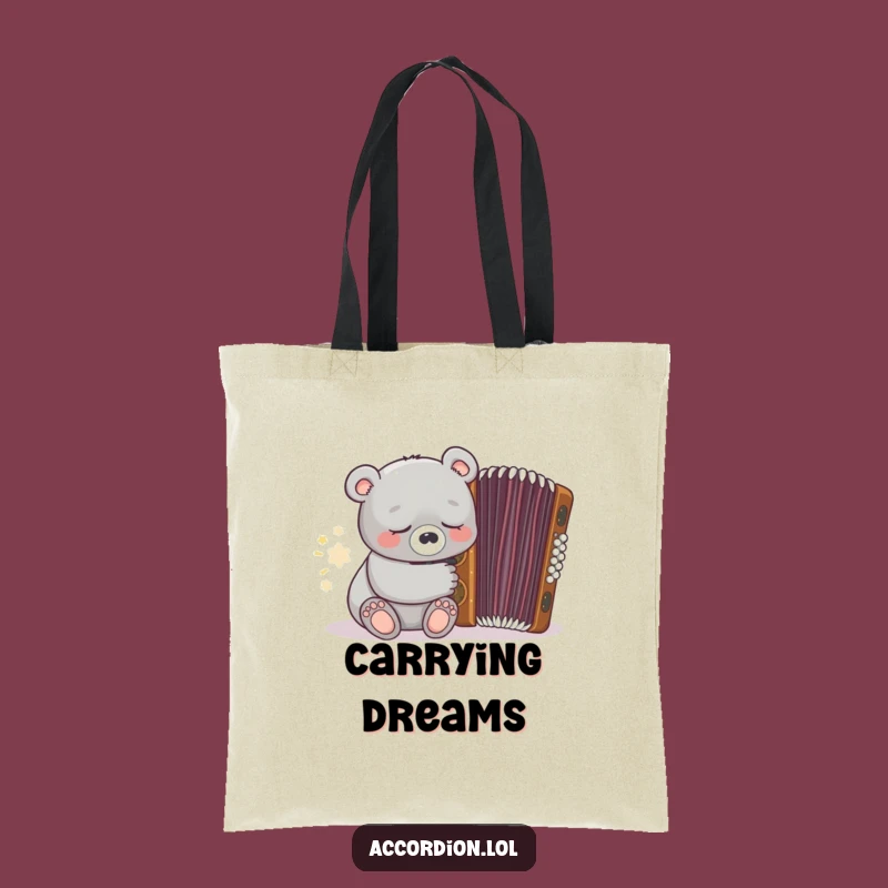 Funny Bear Accordion Tote Bag: Carry Your Calm with a Sleepy Grey Bear